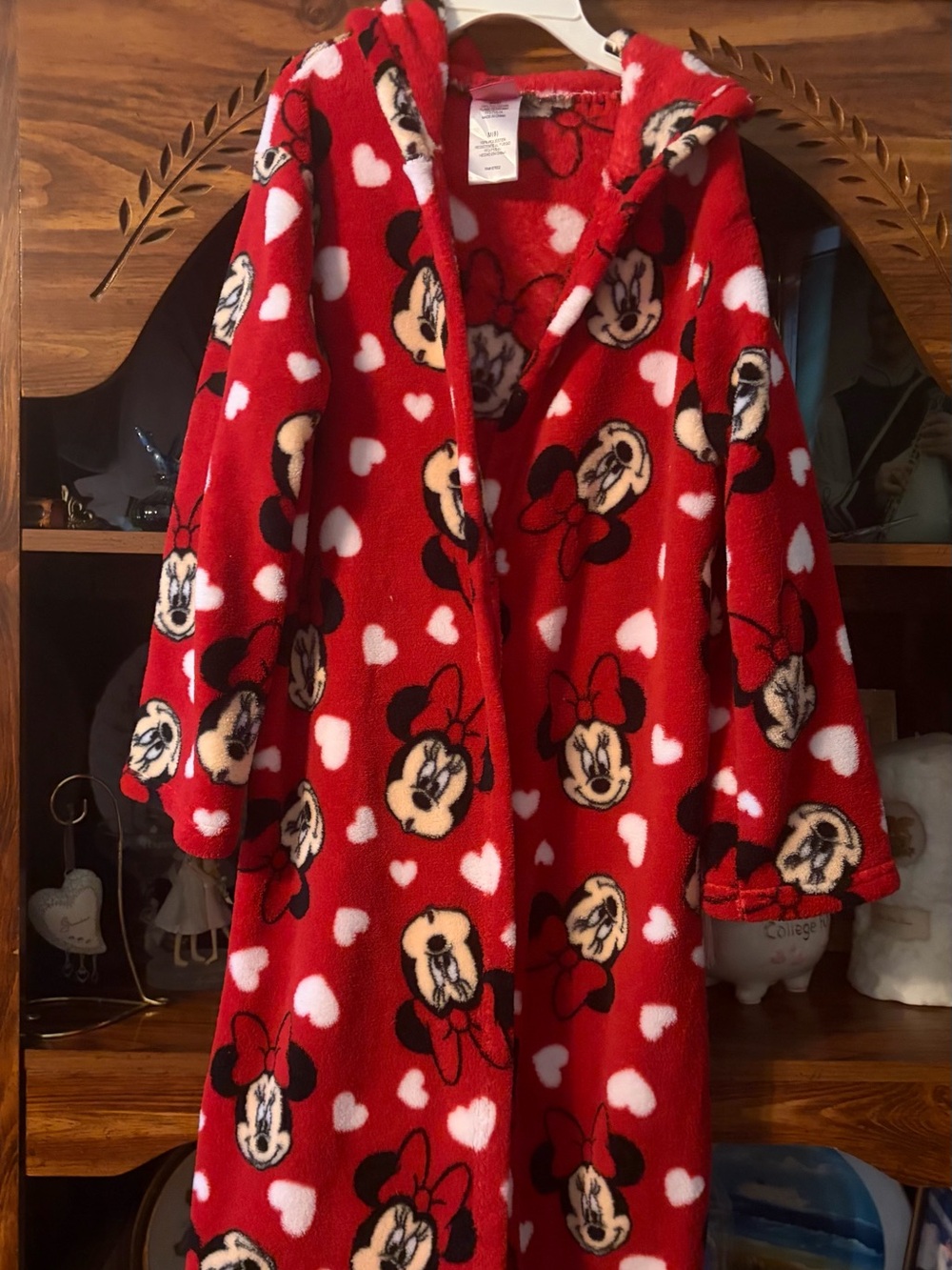 Disney Red Minnie Mouse Kids Hooded Robe